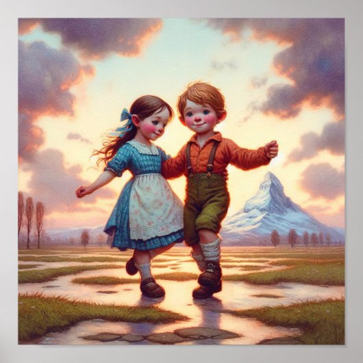 Zwei schöne Vintage Munchkins-Tänze Poster (Vorne)