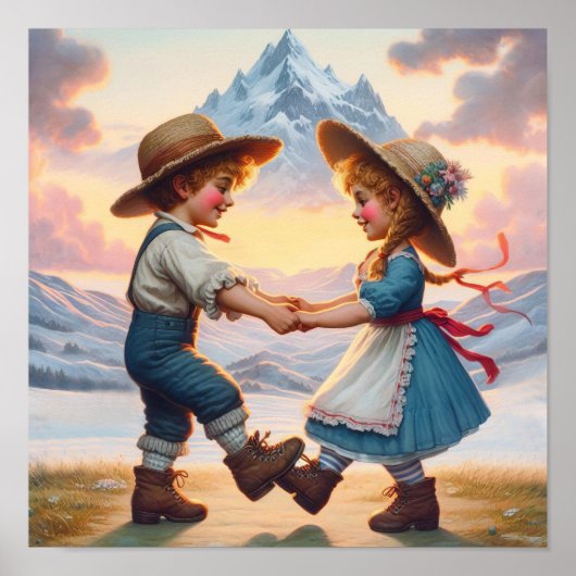 Zwei schöne Vintage Munchkins-Tänze Poster (Vorne)