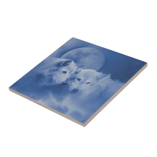 Zwei schöne Wölfe Seeleute Kunst Fliese (Seite)