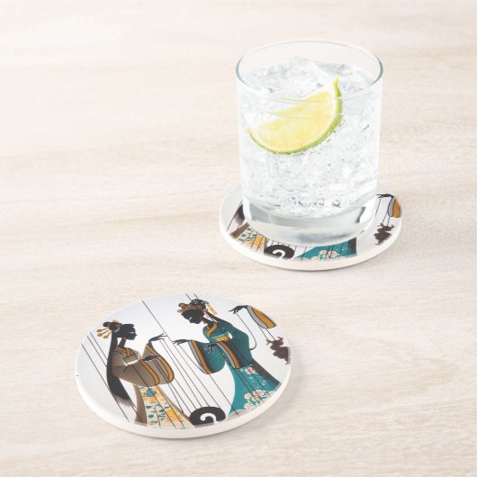 Zwei Schönheiten Getränkeuntersetzer (Seite)