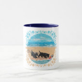 Zwei Schotten am Strand Tasse (Zentrum)
