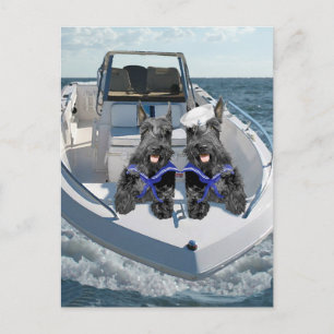 Zwei Schotten auf dem Schiff Postkarte