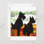 Zwei schottische Hunde zu Weihnachten (Vorne/Hinten)