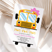Zwei Schulbusmädchen zum Geburtstag Einladung
