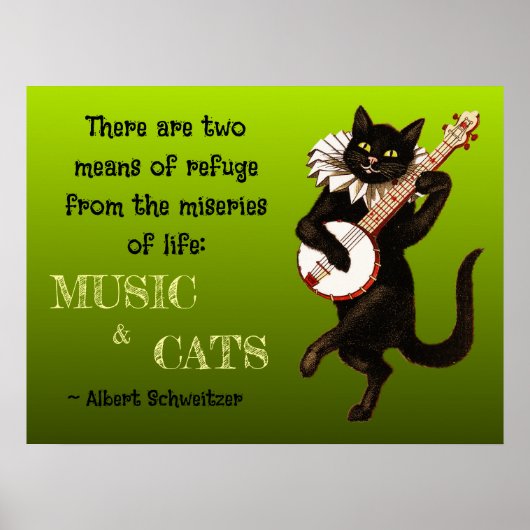 Zwei Schutzmittel Musik Katzen Schweitzer Poster (Vorne)