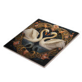 Zwei Schwäne am See Jugendstil Inspirierte Wohnges Fliese (Seite)