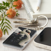 Zwei Schwäne am See Schlüsselanhänger (Vorderseite rechts)