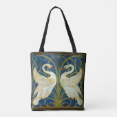 Zwei Schwäne Art Deco Tote Tasche (Rückseite)