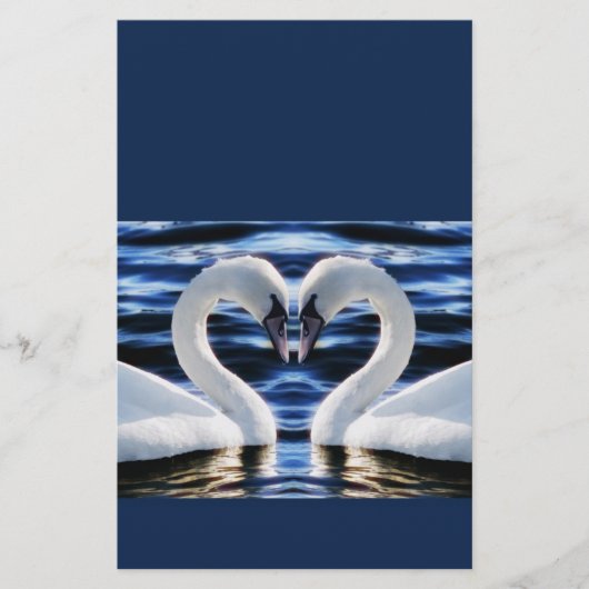 Zwei Schwäne Briefpapier (Vorderseite)