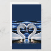 Zwei Schwäne Briefpapier (Vorne/Hinten)