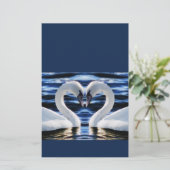 Zwei Schwäne Briefpapier (Stehend Vorderseite)