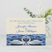 Zwei Schwäne Hochzeitseinladung Einladung (Stehend Vorderseite)