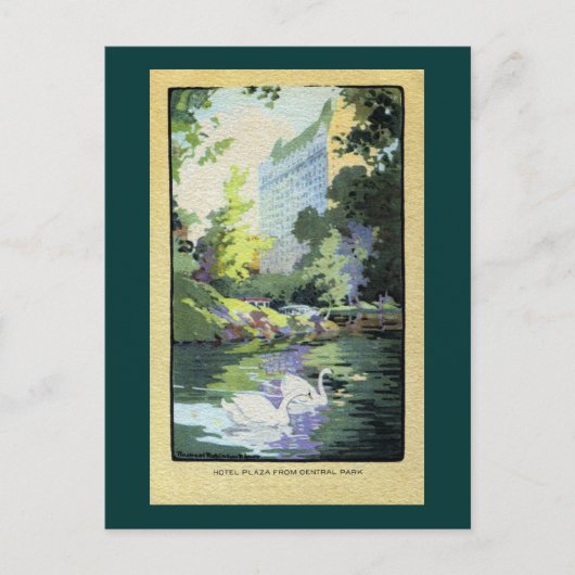 Zwei Schwäne im Central Park Lake Postkarte (Vorderseite)