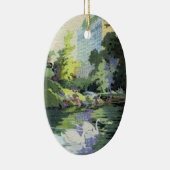 Zwei Schwäne im Central Park See Keramikornament (Rechts)