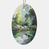 Zwei Schwäne im Central Park See Keramikornament (Links)