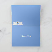 Zwei Schwäne in der Pose des klassischen Herzens Karte (Innenseite)