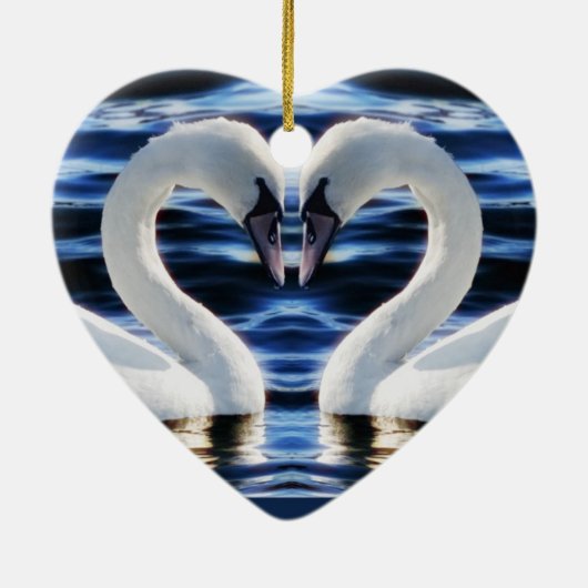 Zwei Schwäne Keramikornament (Hinten)