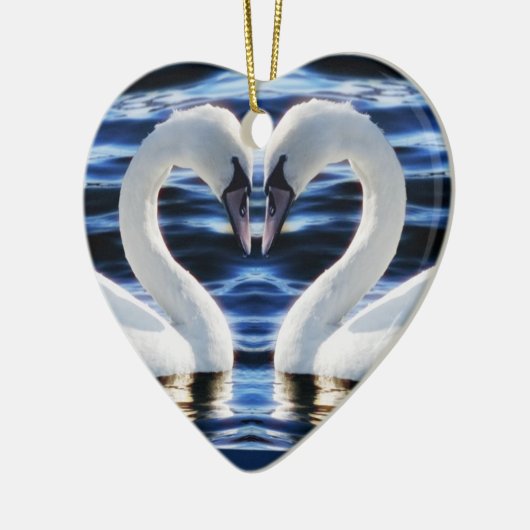 Zwei Schwäne Keramikornament (Links)