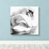 Zwei Schwäne Leinwanddruck (Insitu (Holzboden))