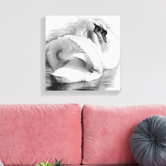 Zwei Schwäne Leinwanddruck (Insitu (Wohnzimmer))