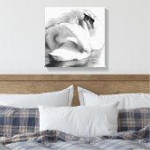 Zwei Schwäne Leinwanddruck (Insitu (Schlafzimmer))