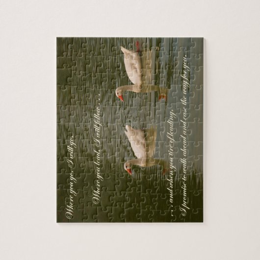 Zwei Schwäne - Mitteilung der Liebe Puzzle (Vertikal)