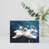 Zwei Schwäne Postkarte (Stehend Vorderseite)