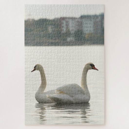 Zwei Schwäne Puzzle (Vertikal)