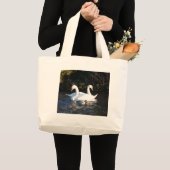 Zwei Schwäne und eine Ente Jumbo Stoffbeutel (Vorderseite (Produkt))