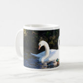Zwei Schwäne und eine Ente Kaffeetasse (Vorderseite Links)