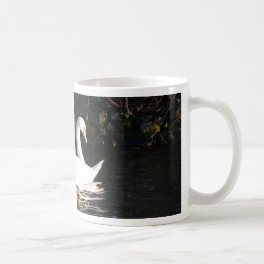 Zwei Schwäne und eine Ente Kaffeetasse (Rechts)