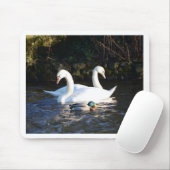 Zwei Schwäne und eine Ente Mousepad (Mit Mouse)