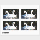 Zwei Schwäne und eine Ente Rechteckiger Aufkleber (Blatt)