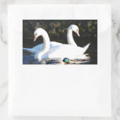 Zwei Schwäne und eine Ente Rechteckiger Aufkleber (Tasche)