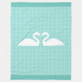 Zwei Schwäne und gewelltes Muster Fleecedecke (Vorderseite)