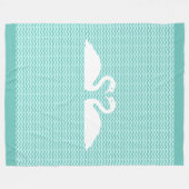 Zwei Schwäne und gewelltes Muster Fleecedecke (Vorderseite (Horizontal))