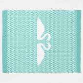 Zwei Schwäne und Wellenmuster Fleecedecke (Vorderseite (Horizontal))