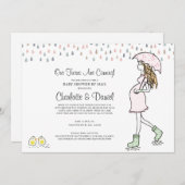 Zwei Schwangere Mama Umbrella Baby Dusche per Mail Einladung (Vorne/Hinten)