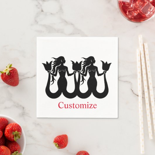 Zwei Schwanz Mermaid Silhouette Thunder_Cove Serviette (Beispiel)