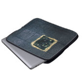 Zwei schwarz-braune Holzplatten Laptopschutzhülle (Vorne Knopf)