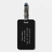 Zwei Schwarz-Polka-Dot-Muster Monogram Gepäckanhänger (Rückseite vertikal)