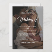 Zwei Schwarz-Weiß-Foto mit QR-CODE-Hochzeit Einladung (Vorderseite)