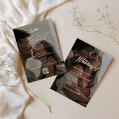 Zwei Schwarz-Weiß-Foto mit QR-CODE-Hochzeit Einladung