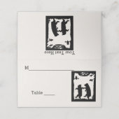 Zwei schwarze Bären tanzen unter Bäumen Owl White Platzkarte (Außenseite Aufgefaltet)