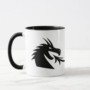 Zwei schwarze Drachenkopf-Kreaturen-Kaffeetasse Tasse