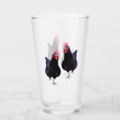 zwei schwarze Funky Chickens, Glas (Rückseite)
