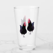 zwei schwarze Funky Chickens, Glas (Vorderseite)