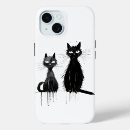 Zwei schwarze Katzen Case-Mate iPhone Hülle