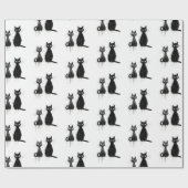 Zwei schwarze Katzen Design Geschenkpapier (Flach)