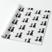 Zwei schwarze Katzen Design Geschenkpapier (Ungerollt)